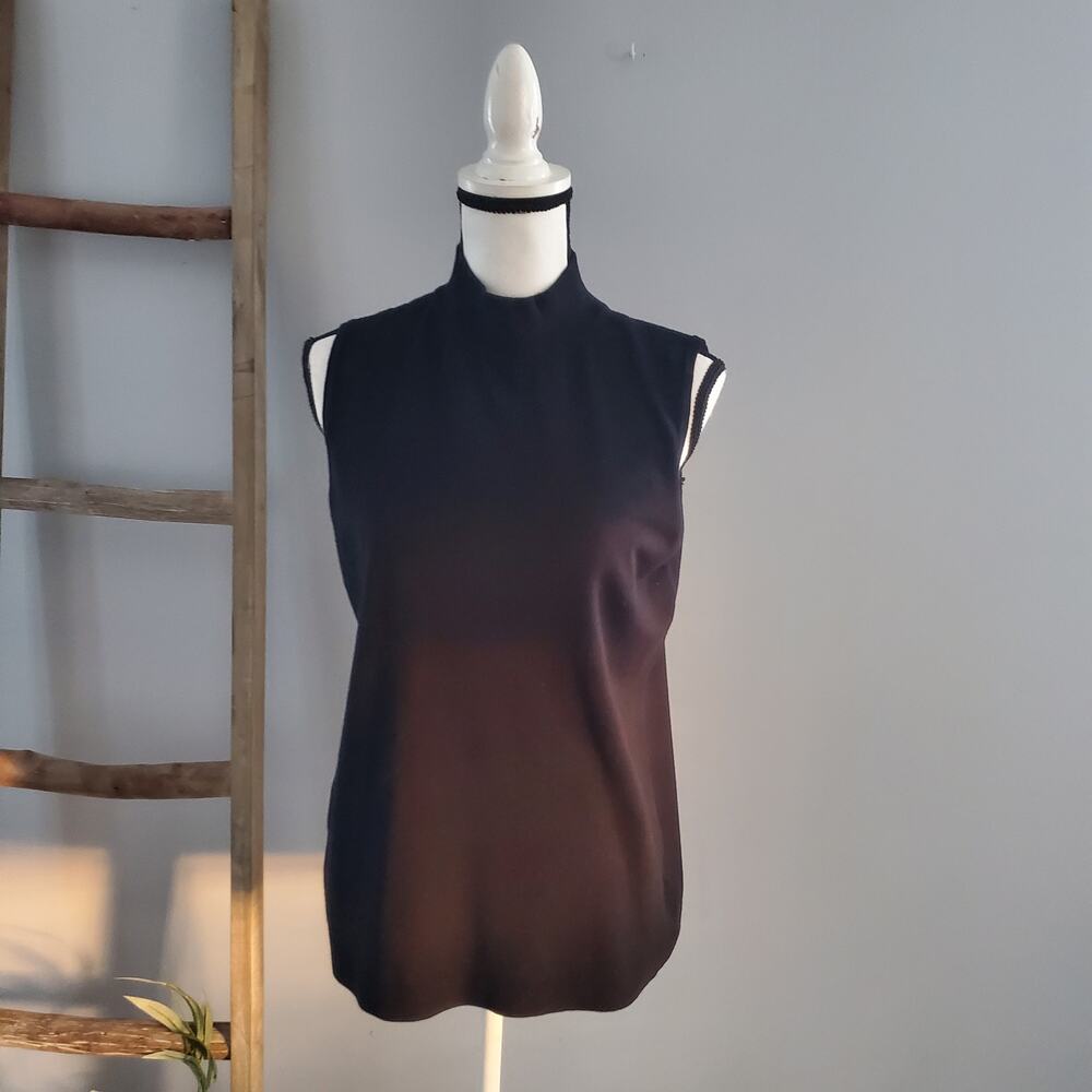 Charter Club Black Turtleneck Sleeveless Lightweight Sweater Top M